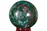 Polished Malachite & Chrysocolla Sphere - Peru #211058-1